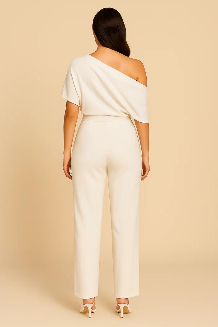Chic one-shoulder wide-leg jumpsuit