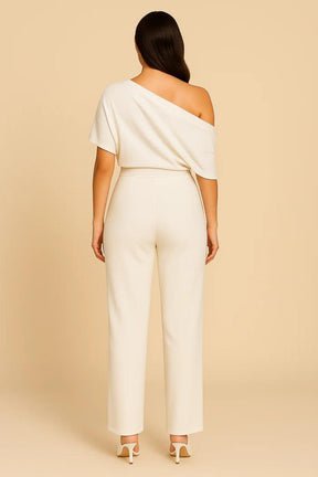 Chic one-shoulder wide-leg jumpsuit